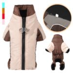 Warm Pet Clothes With D-ring Reflective Dog Jumpsuit For Small Medium Dogs Camouflage Puppy Coat For Winter Chihuahua Pug Jacket