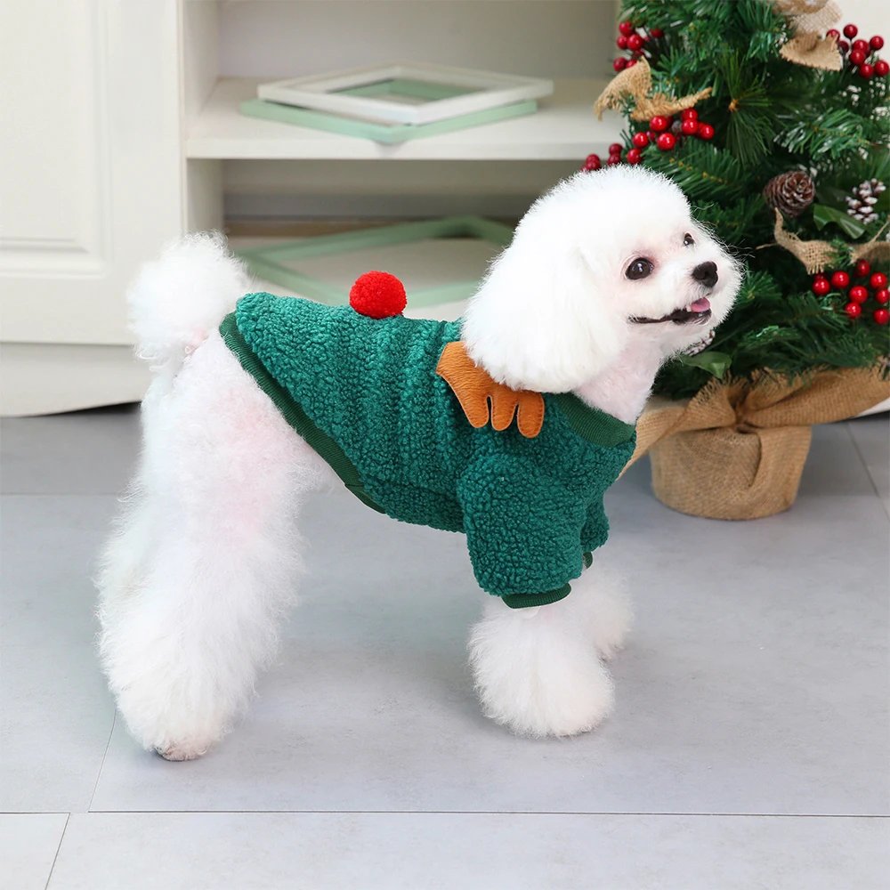 Christmas Dog Clothes Vest Pet Puppy Cat New Year Clothing Coat Cute Costume Soft Fleece Outfit Clothing Pug Chihuahua S-2XL