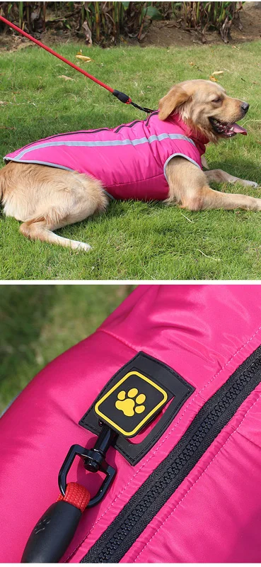 Waterproof Dog Clothes for Large Dogs Winter Warm Big Dog Jackets Padded Fleece Pet Coat Safety Reflective Design Dog Clothing Waterproof Dog Clothes for Large Dogs Winter Warm Big Dog Jackets Padded Fleece Pet Coat Safety Reflective Design Dog Clothing