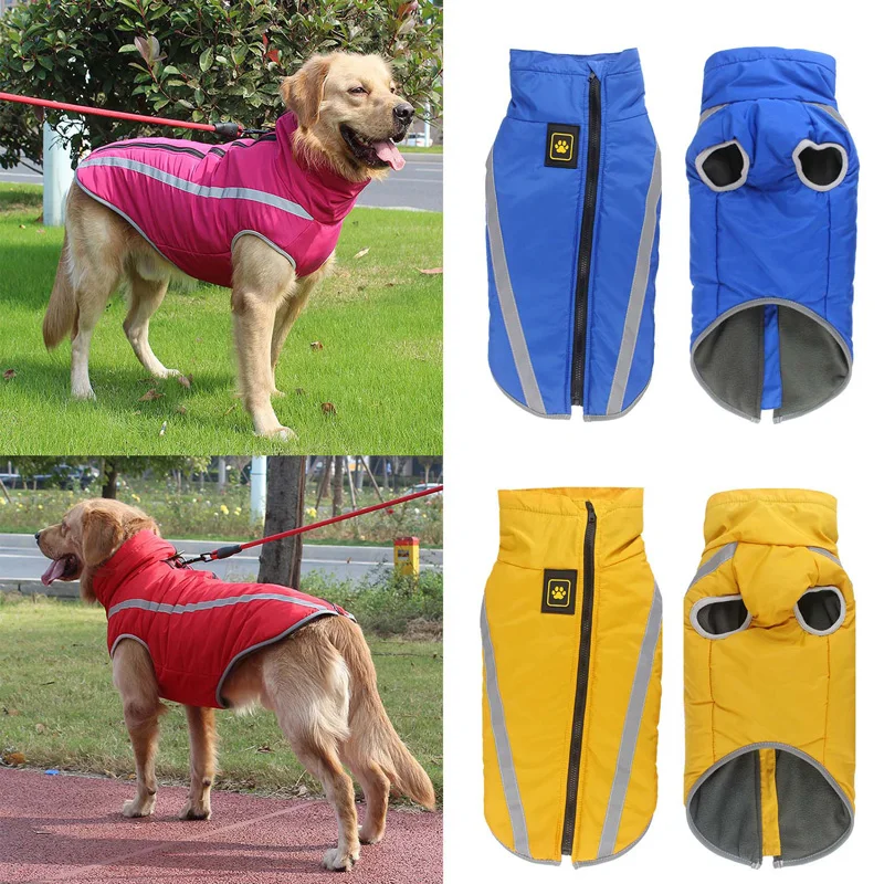 Waterproof Dog Clothes for Large Dogs Winter Warm Big Dog Jackets Padded Fleece Pet Coat Safety Reflective Design Dog Clothing Waterproof Dog Clothes for Large Dogs Winter Warm Big Dog Jackets Padded Fleece Pet Coat Safety Reflective Design Dog Clothing