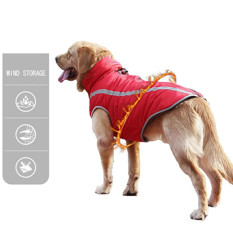 Waterproof Dog Clothes for Large Dogs Winter Warm Big Dog Jackets Padded Fleece Pet Coat Safety Reflective Design Dog Clothing Waterproof Dog Clothes for Large Dogs Winter Warm Big Dog Jackets Padded Fleece Pet Coat Safety Reflective Design Dog Clothing