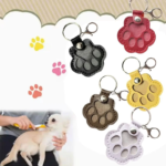 Pet Hair Memorial Keychain PU Leather Keepsake Locket for Cat Dog Fur Pet Hair Storage Pendant Handbag Hanging Accessories