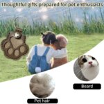Pet Hair Memorial Keychain PU Leather Keepsake Locket for Cat Dog Fur Pet Hair Storage Pendant Handbag Hanging Accessories - Image 3