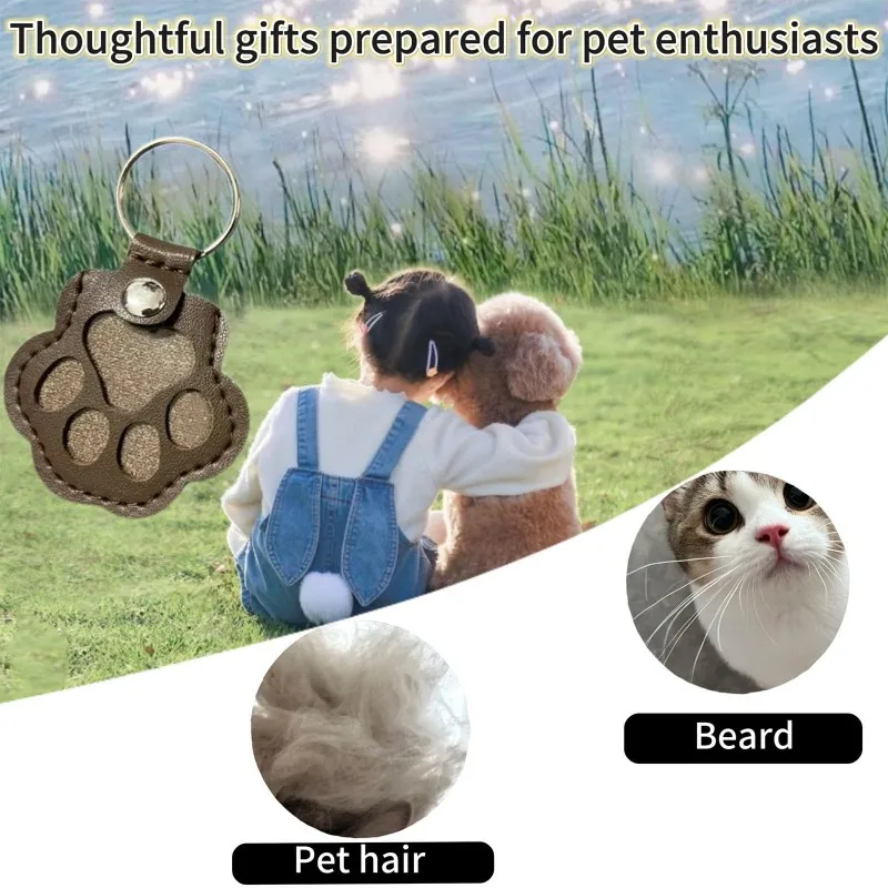 Pet Hair Memorial Keychain PU Leather Keepsake Locket for Cat Dog Fur Pet Hair Storage Pendant Handbag Hanging Accessories Pet Hair Memorial Keychain PU Leather Keepsake Locket for Cat Dog Fur Pet Hair Storage Pendant Handbag Hanging Accessories