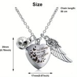 Angel Heart Wings Ashes Keepsake Cremation Memorial Urn Necklace For Gift - Image 3