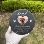 Personalized Pet Memorial Stone with Photo Printing Dog Grave Marker Plaque Custom Pet Memorial Garden Stone Slate with Name - Image 4