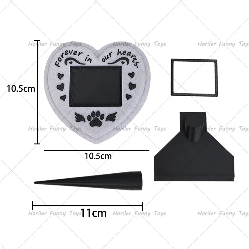 Paw Printing Pet Memorial Plaque 3D Printed Pet Tombstone Simulation Memorial Stone Dog Cat Photo Frame Pet Remembrance Gift