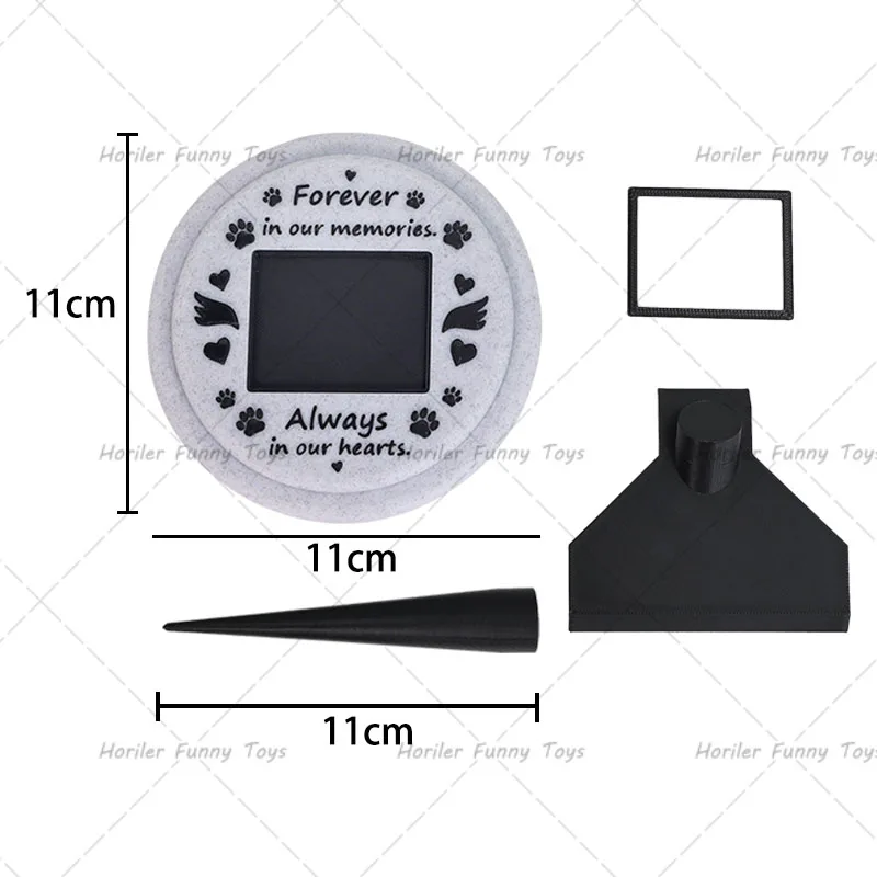 Paw Printing Pet Memorial Plaque 3D Printed Pet Tombstone Simulation Memorial Stone Dog Cat Photo Frame Pet Remembrance Gift