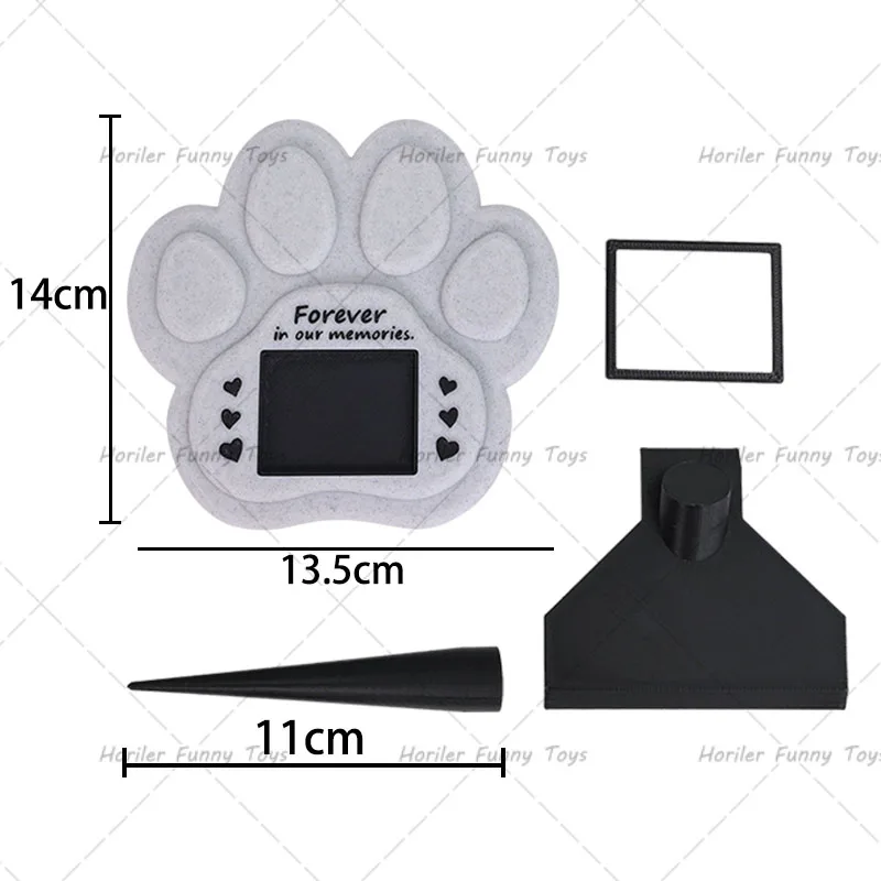 Paw Printing Pet Memorial Plaque 3D Printed Pet Tombstone Simulation Memorial Stone Dog Cat Photo Frame Pet Remembrance Gift