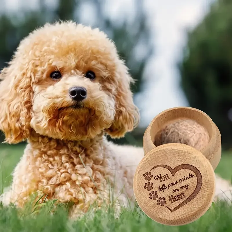 Dog Hair Keepsake Box Wood Pet Hair Keepsake Box Durable Pet Memorial Box Tooth Collection Memorial Box For Dog And Cat Ashes