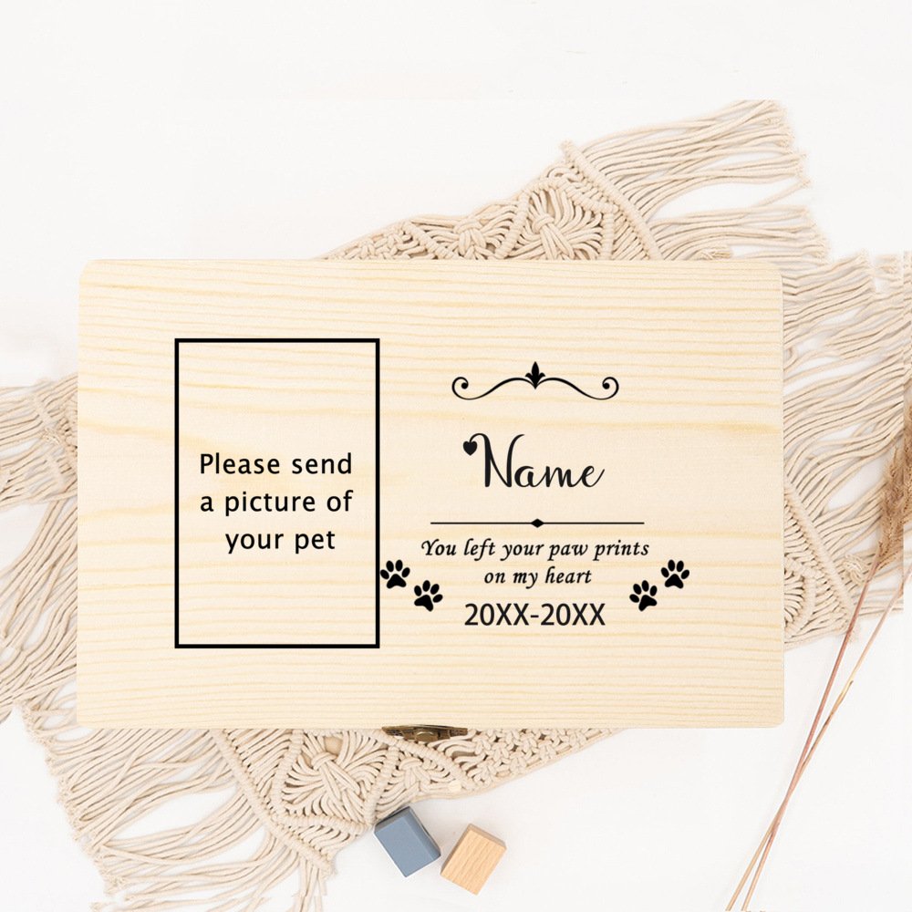 Personalized Pet Urn Customize Name Dog Memory Wood Box Remembrance Gift  Ashes Loss Pet Memorial Urns for Dogs or Cat
