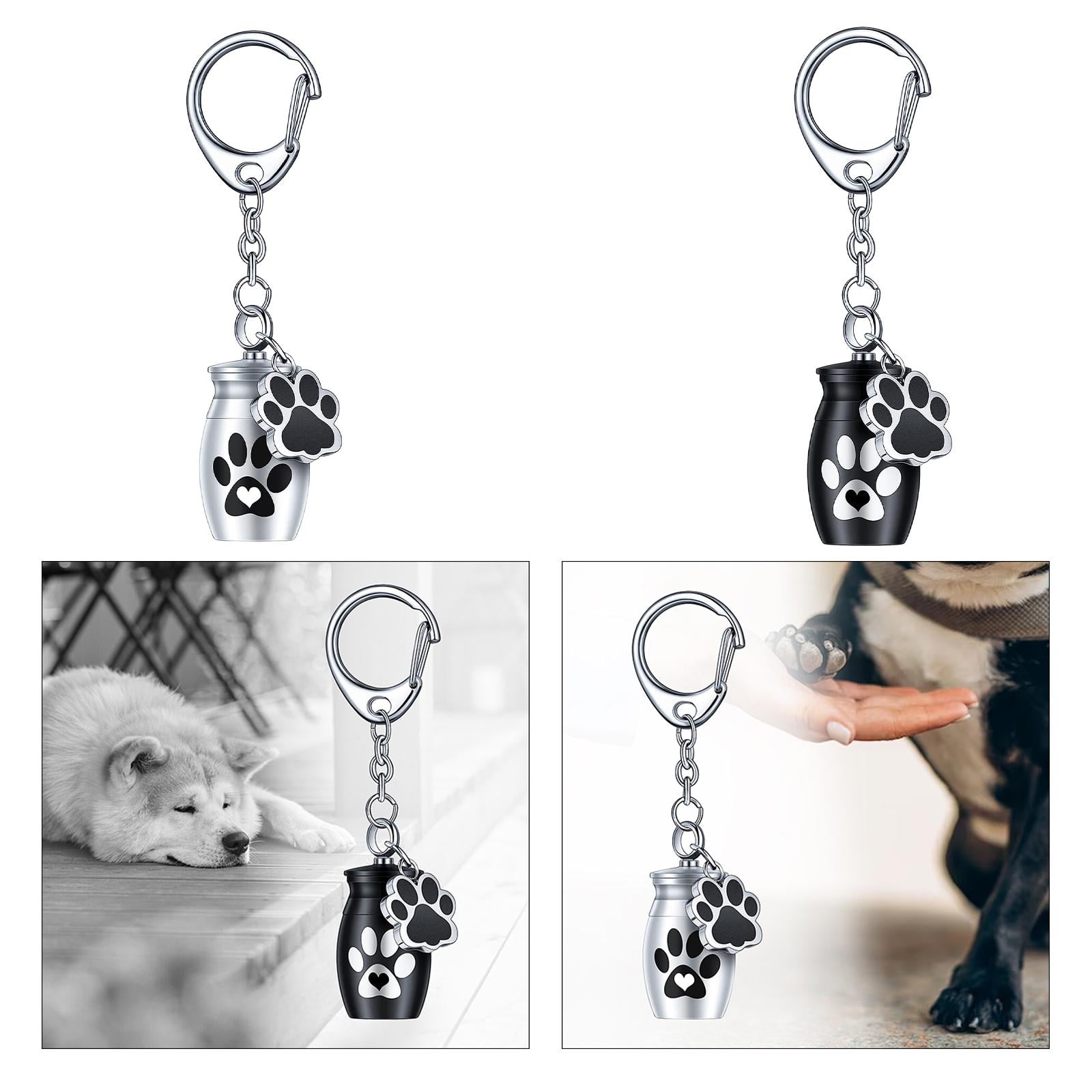 Small Keychain Pet Urn Portable Keep Precious Memories Keepsake Pet Hair Storage Jar Souvenir for Rabbit Kitty Bunny Puppy