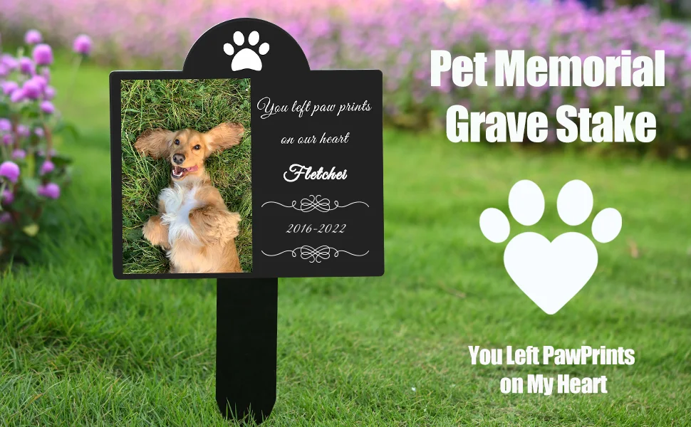 Custom Pet Memorial Garden Stake Acrylic Dog Memorial Sign Cat Garden Sign Pet Grave Markers Personalized Pet Memorial Gift