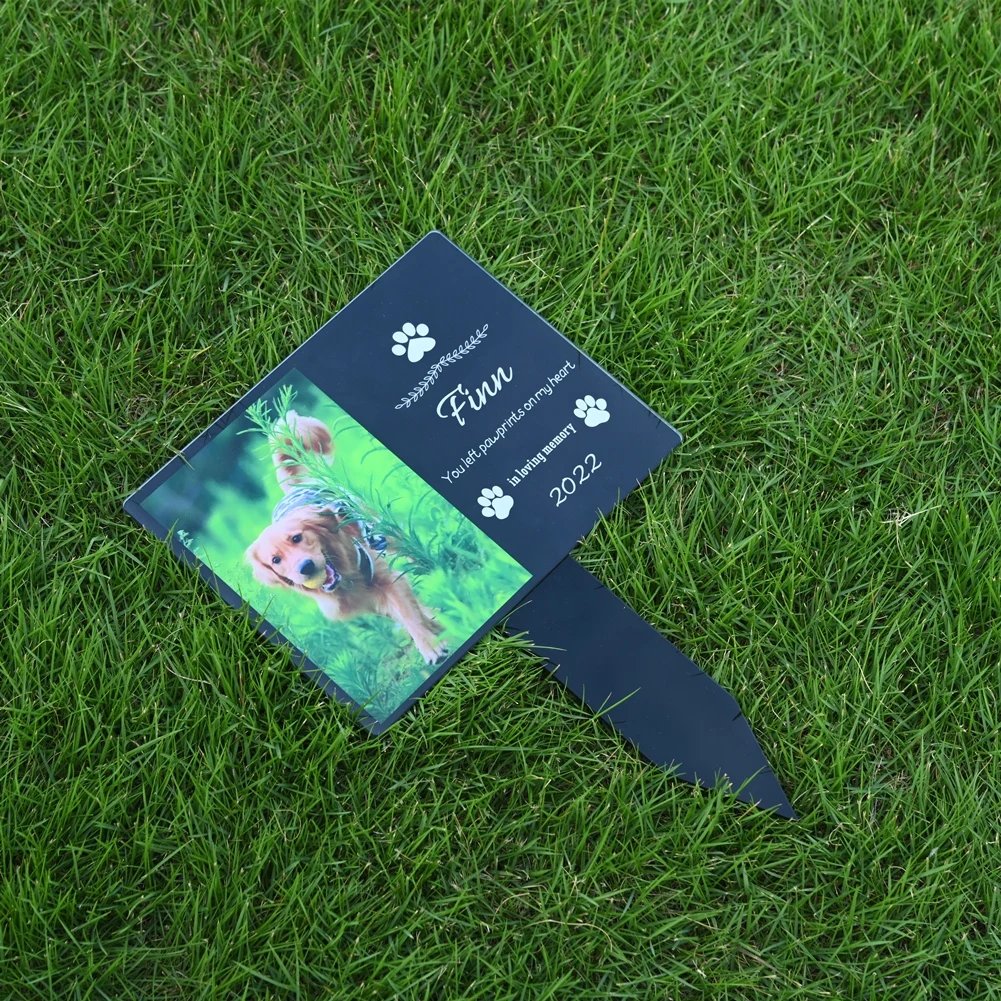 Personalised Pet Memorial Stake Acrylic Marker Grave Pet Gravestones Cat Dog Souvenirs Pet Loss Add Photo And Text Memorial Gift