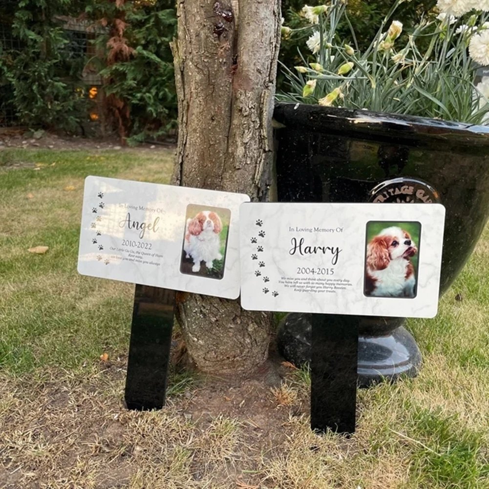 Personalised Pet Memorial Stake Acrylic Marker Grave Pet Gravestones Cat Dog Souvenirs Pet Loss Add Photo And Text Memorial Gift