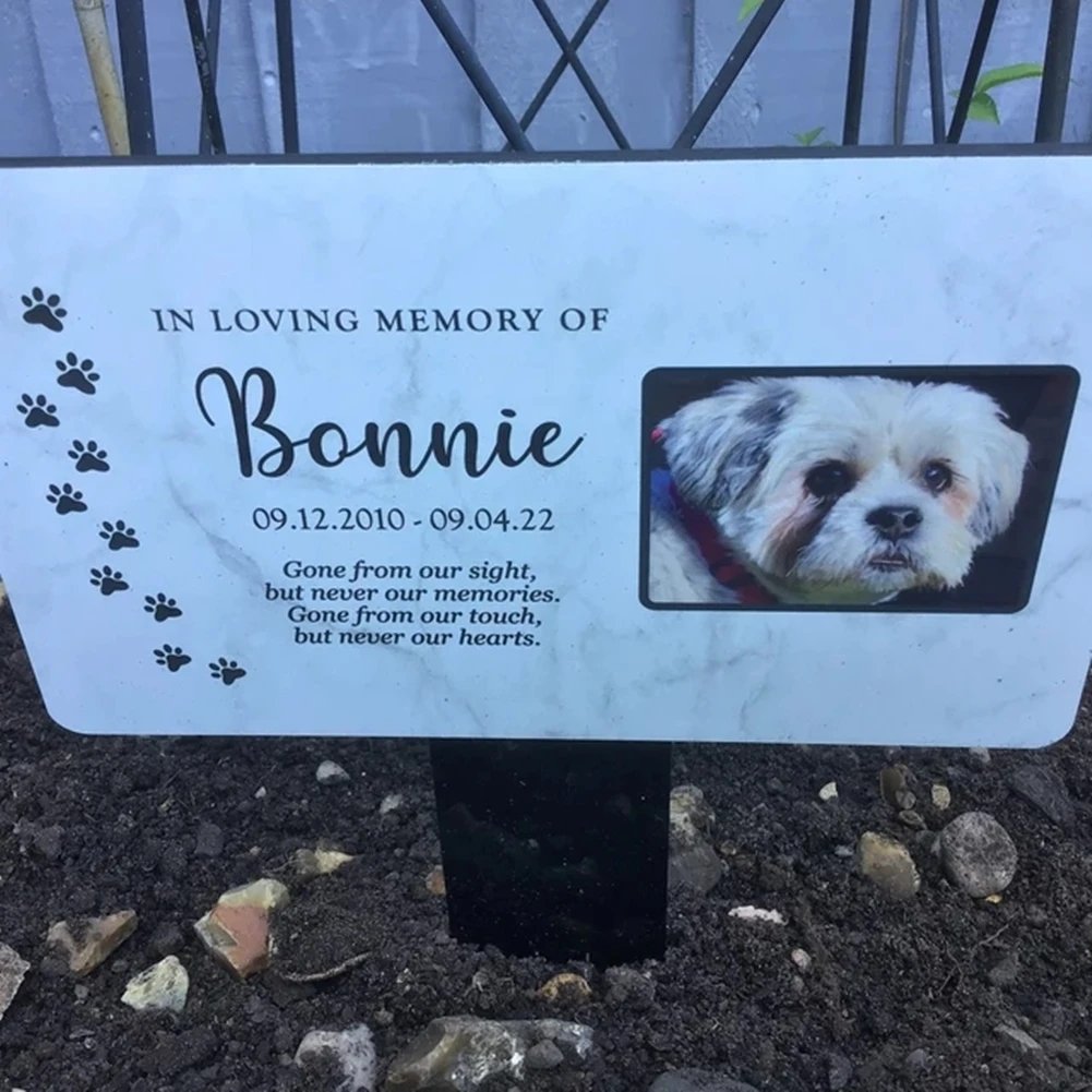 Personalised Pet Memorial Stake Acrylic Marker Grave Pet Gravestones Cat Dog Souvenirs Pet Loss Add Photo And Text Memorial Gift