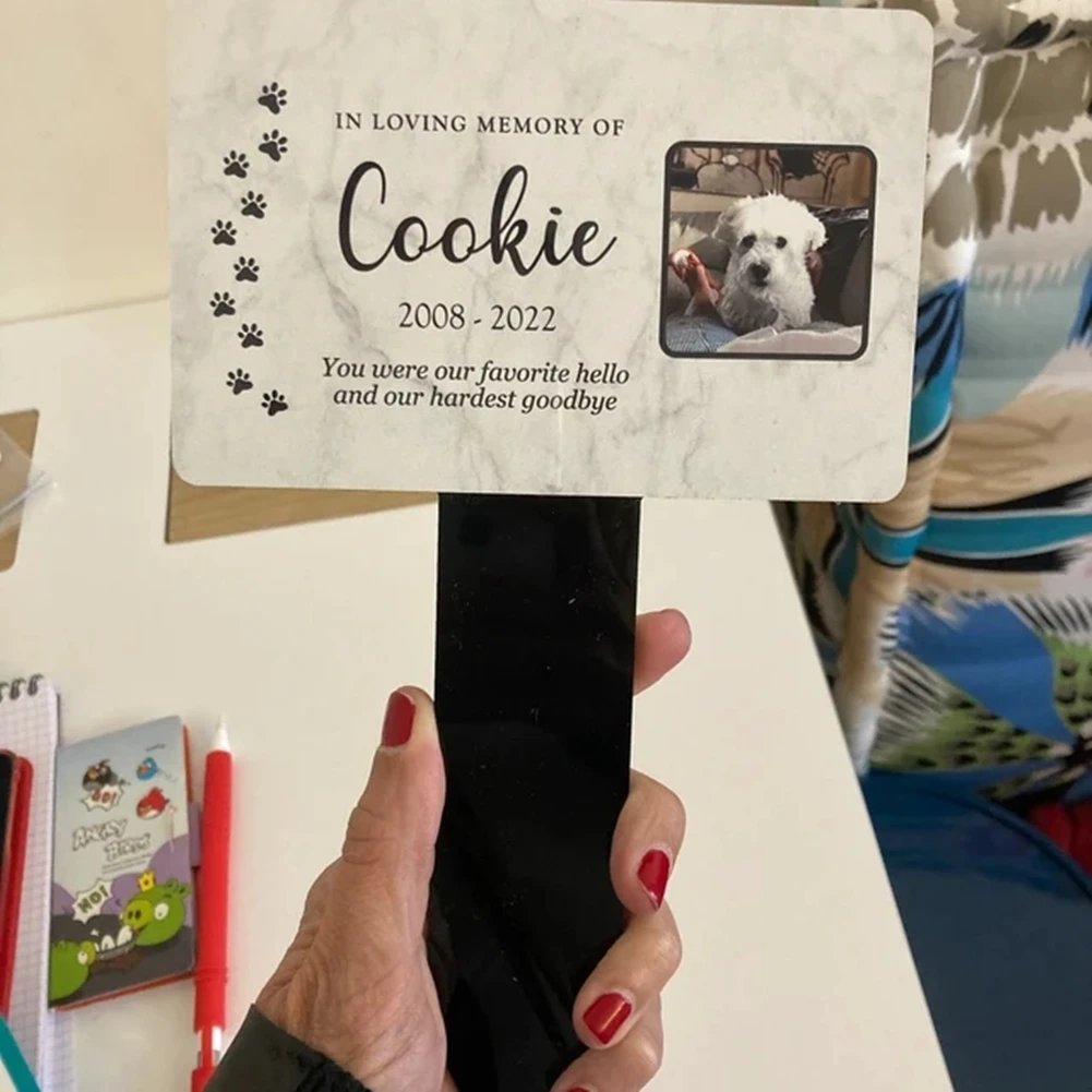 Personalised Pet Memorial Stake Acrylic Marker Grave Pet Gravestones Cat Dog Souvenirs Pet Loss Add Photo And Text Memorial Gift