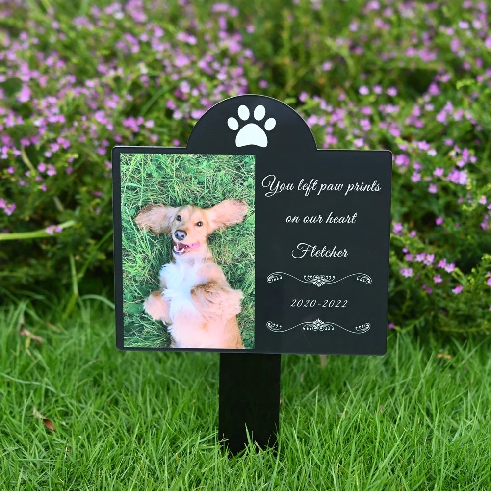 Personalised Pet Memorial Stake Acrylic Marker Grave Pet Gravestones Cat Dog Souvenirs Pet Loss Add Photo And Text Memorial Gift