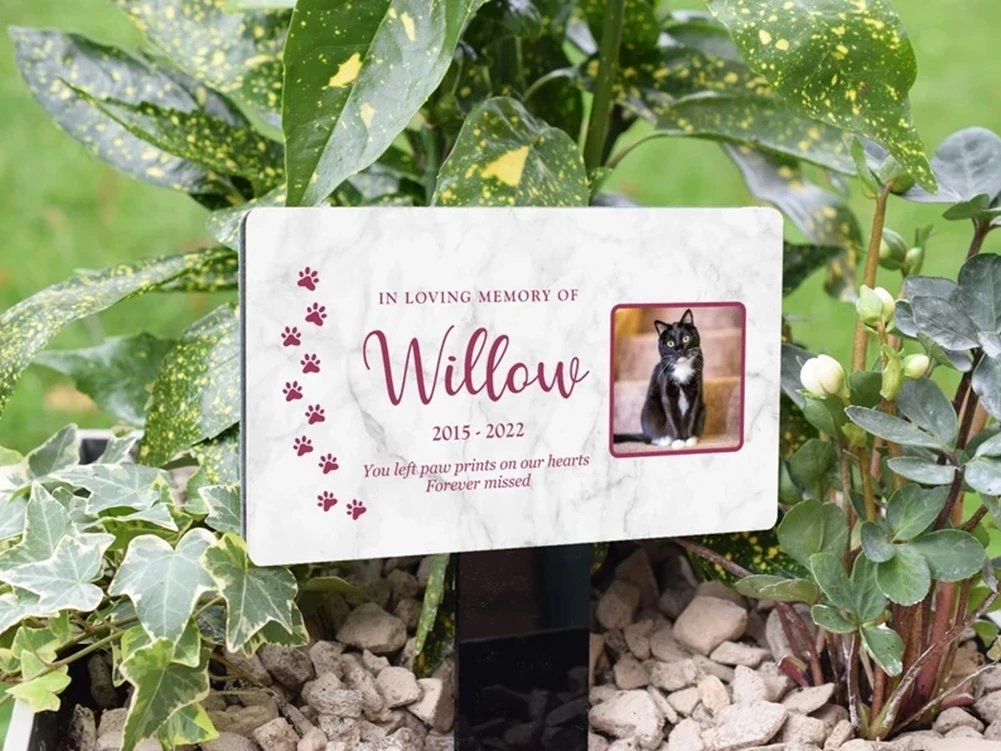 Personalised Pet Memorial Stake Acrylic Marker Grave Pet Gravestones Cat Dog Souvenirs Pet Loss Add Photo And Text Memorial Gift