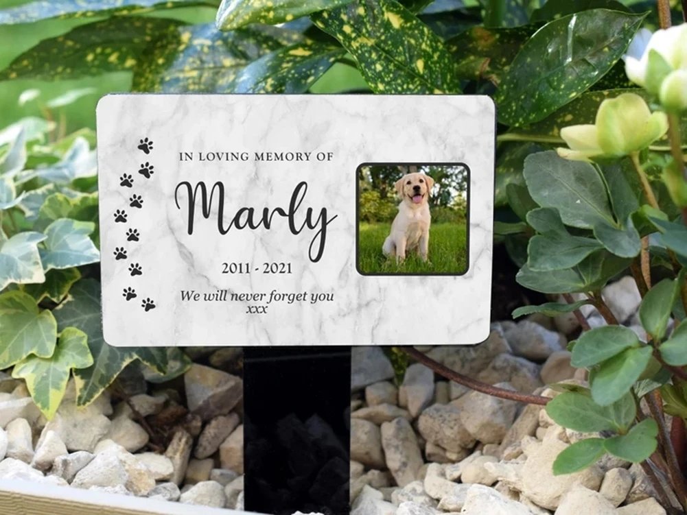 Personalised Pet Memorial Stake Acrylic Marker Grave Pet Gravestones Cat Dog Souvenirs Pet Loss Add Photo And Text Memorial Gift