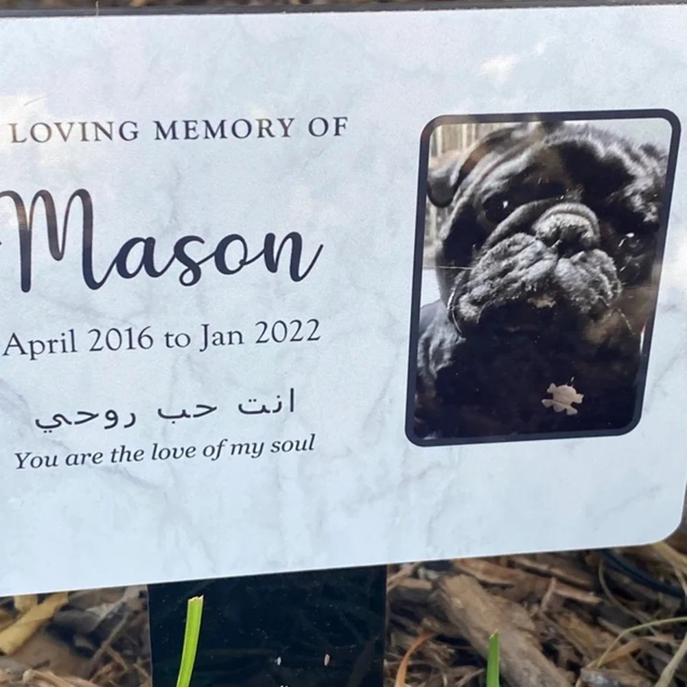 Personalised Pet Memorial Stake Acrylic Marker Grave Pet Gravestones Cat Dog Souvenirs Pet Loss Add Photo And Text Memorial Gift
