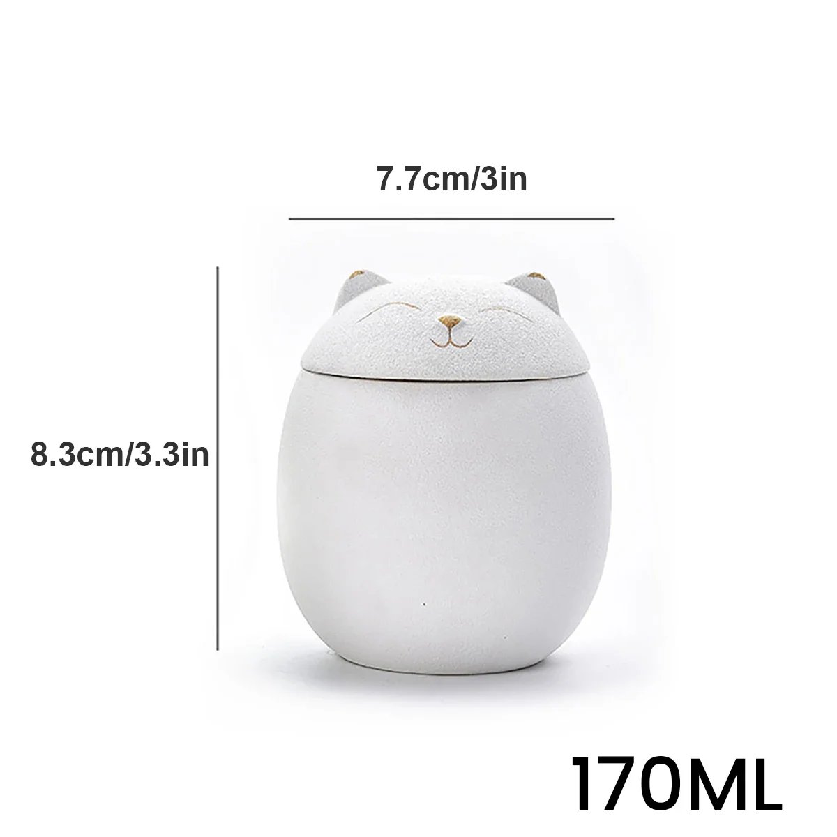 500ml Black/White Urn for Pet Ashes Cat Shape Memorial Cremation Urns-Handcrafted Decorative Urns for Funeral Cat urn Dog urn