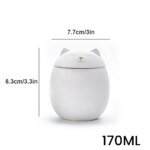 500ml Black/White Urn for Pet Ashes Cat Shape Memorial Cremation Urns-Handcrafted Decorative Urns for Funeral Cat urn Dog urn - Image 4