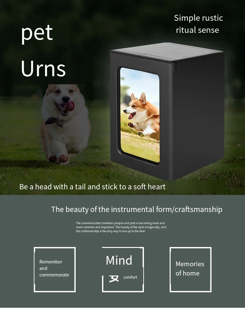 Wooden Pet Dog Cat Urn Photo Cinerary Casket Memorial Box urnen voor menselijk as  cat memorial