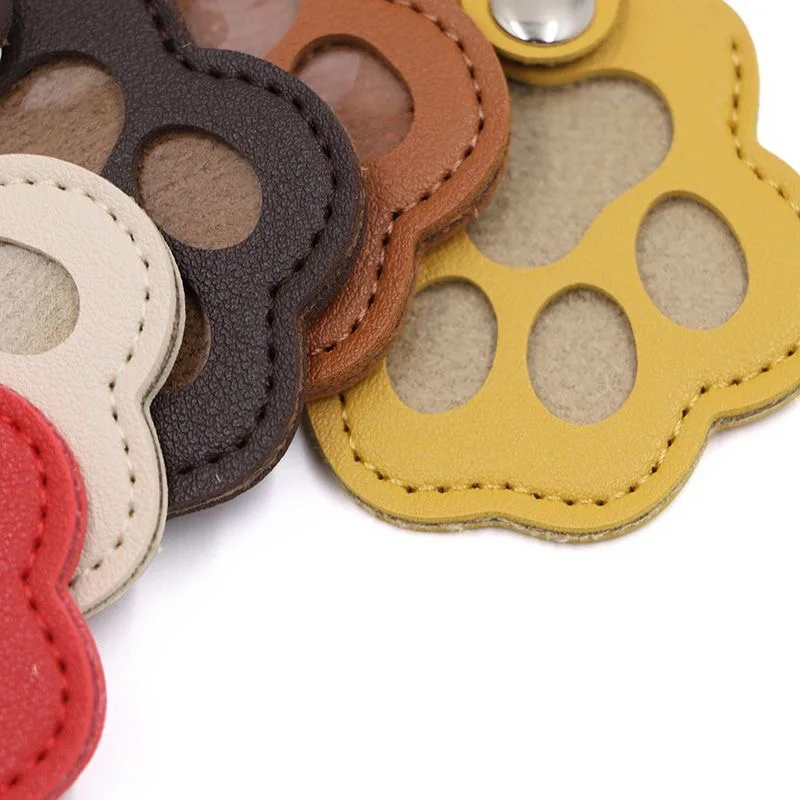 Pet Hair Memorial Keychain PU Leather Keepsake Locket for Cat Dog Fur Pet Hair Storage Pendant Handbag Hanging Accessories