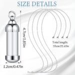 Stainless Steel Cremation Jewelry Transparant Glass Keepsake Loved Ones Ashes Holder Keepsake Human Ashes Memorial Pendant - Image 3