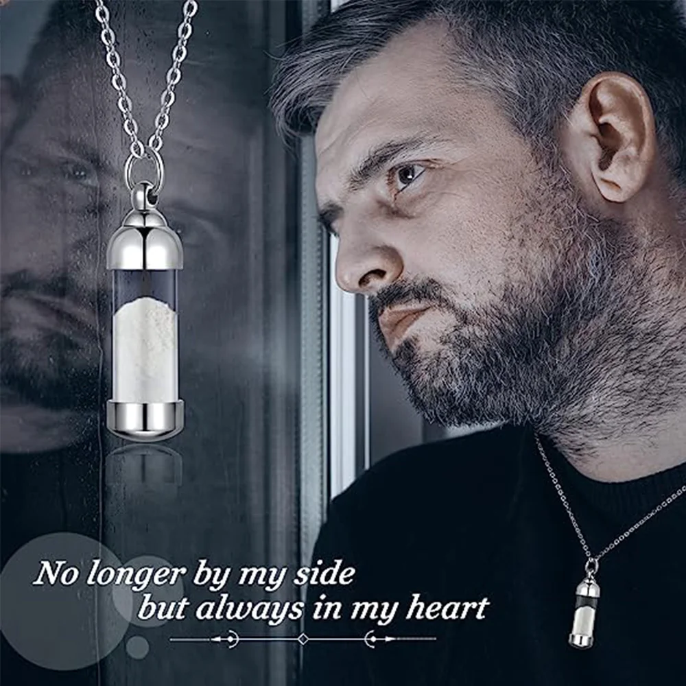 Stainless Steel Cremation Jewelry Transparant Glass Keepsake Loved Ones Ashes Holder Keepsake Human Ashes Memorial Pendant Stainless Steel Cremation Jewelry Transparant Glass Keepsake Loved Ones Ashes Holder Keepsake Human Ashes Memorial Pendant