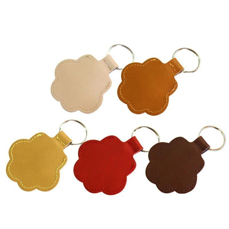 Pet Hair Commemorative Keychain Pu Leather Cat And Dog Fur Souvenir Keychain Dog Paw Pendant Pet Hair Storage Pendant Decoration