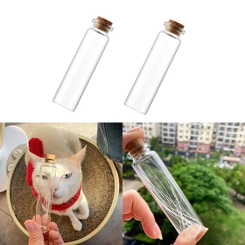 Cat Beard Storage Bottle Collect Luck Commemorative Pet Hair Cat Dog Teeth Preservation Souvenir Beard Collection Bottle