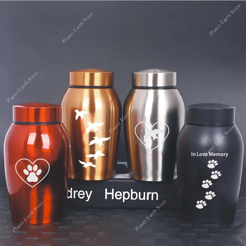 2025 Stainless Steel Dog Ashes Urn Dog Cat Bird Mouse Cremation Ashes Urn Pet Souvenir Jar Sealed Funeral for Dogs Supplies
