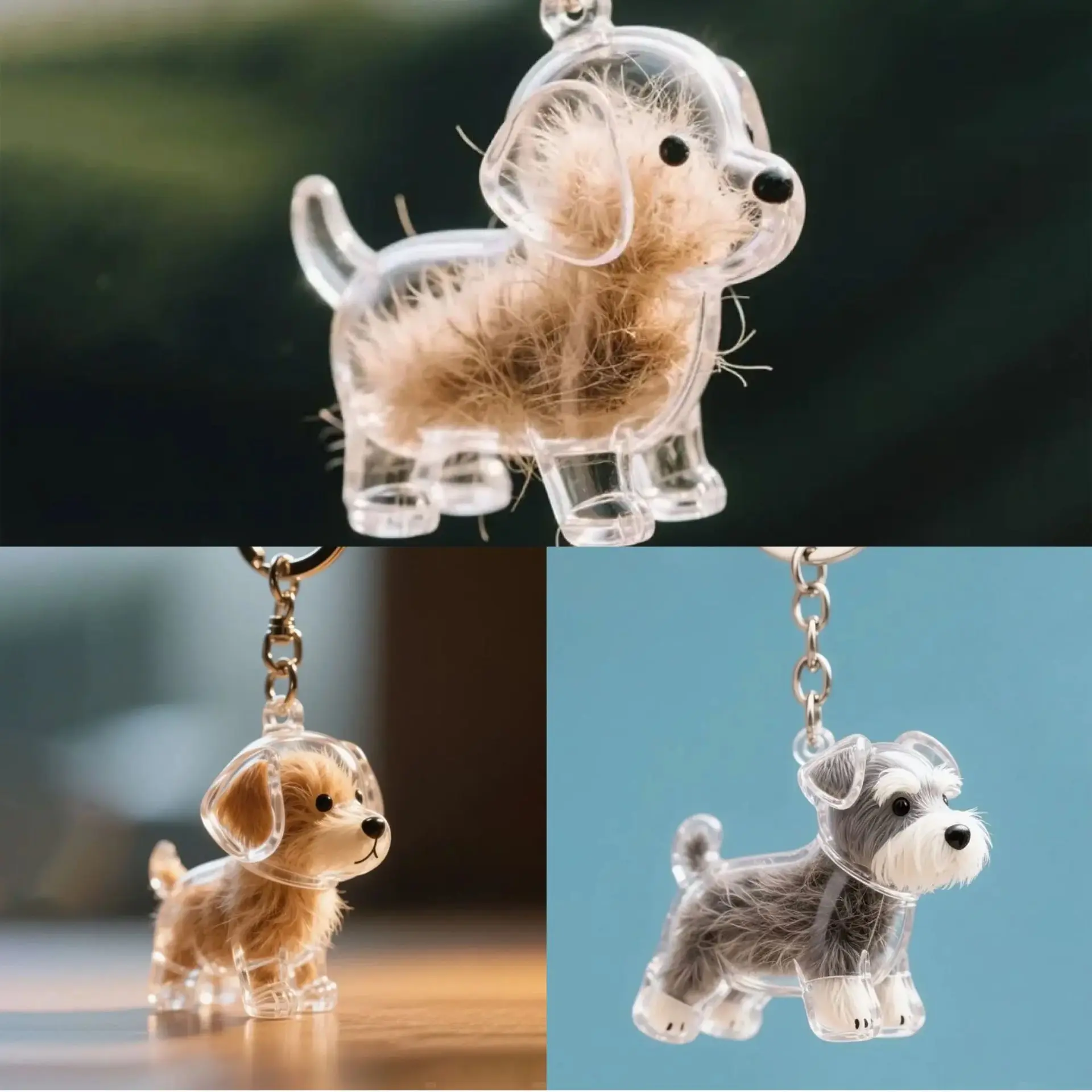 35629-euma8j.jpg Dog Hair Storage Cute Pendant Keychain Bag Pendant Couple Car Key Chains Jewelry Souvenir Collection Gift Decoration Accessories - Image 1