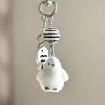 Flocking Cartoon Keychain Cute Seal Penguin Polar Bear Pendant Bag Decoration Keyring Car Key Holder Keychains Gift Fashionable - Image 5