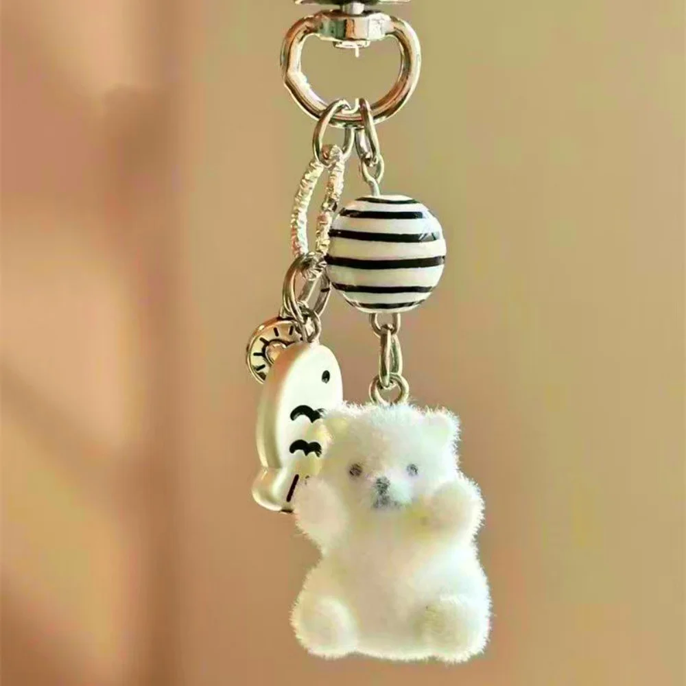 Flocking Cartoon Keychain Cute Seal Penguin Polar Bear Pendant Bag Decoration Keyring Car Key Holder Keychains Gift Fashionable Flocking Cartoon Keychain Cute Seal Penguin Polar Bear Pendant Bag Decoration Keyring Car Key Holder Keychains Gift Fashionable
