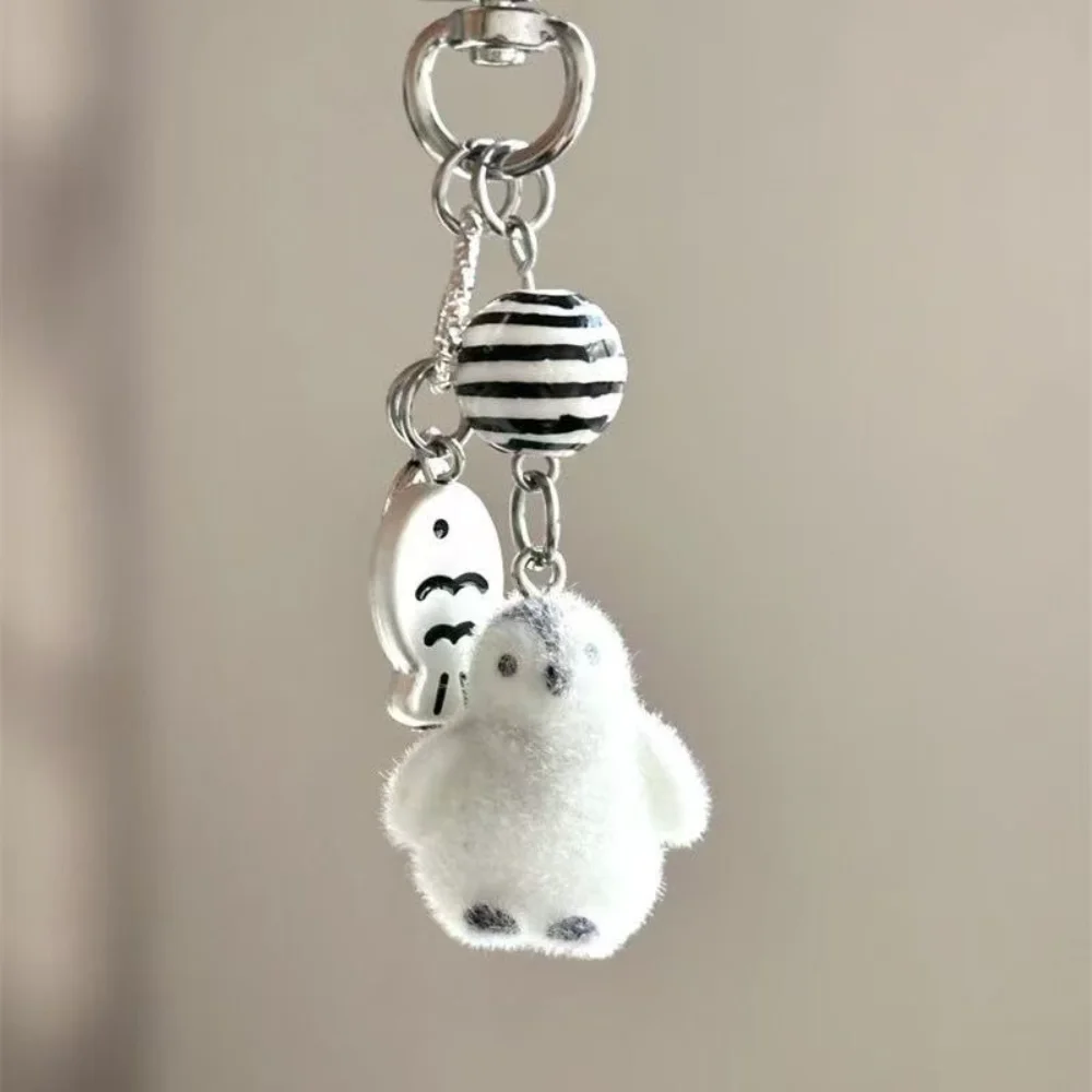Flocking Cartoon Keychain Cute Seal Penguin Polar Bear Pendant Bag Decoration Keyring Car Key Holder Keychains Gift Fashionable Flocking Cartoon Keychain Cute Seal Penguin Polar Bear Pendant Bag Decoration Keyring Car Key Holder Keychains Gift Fashionable
