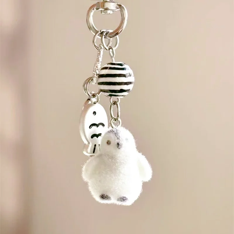 Flocking Cartoon Keychain Cute Seal Penguin Polar Bear Pendant Bag Decoration Keyring Car Key Holder Keychains Gift Fashionable Flocking Cartoon Keychain Cute Seal Penguin Polar Bear Pendant Bag Decoration Keyring Car Key Holder Keychains Gift Fashionable