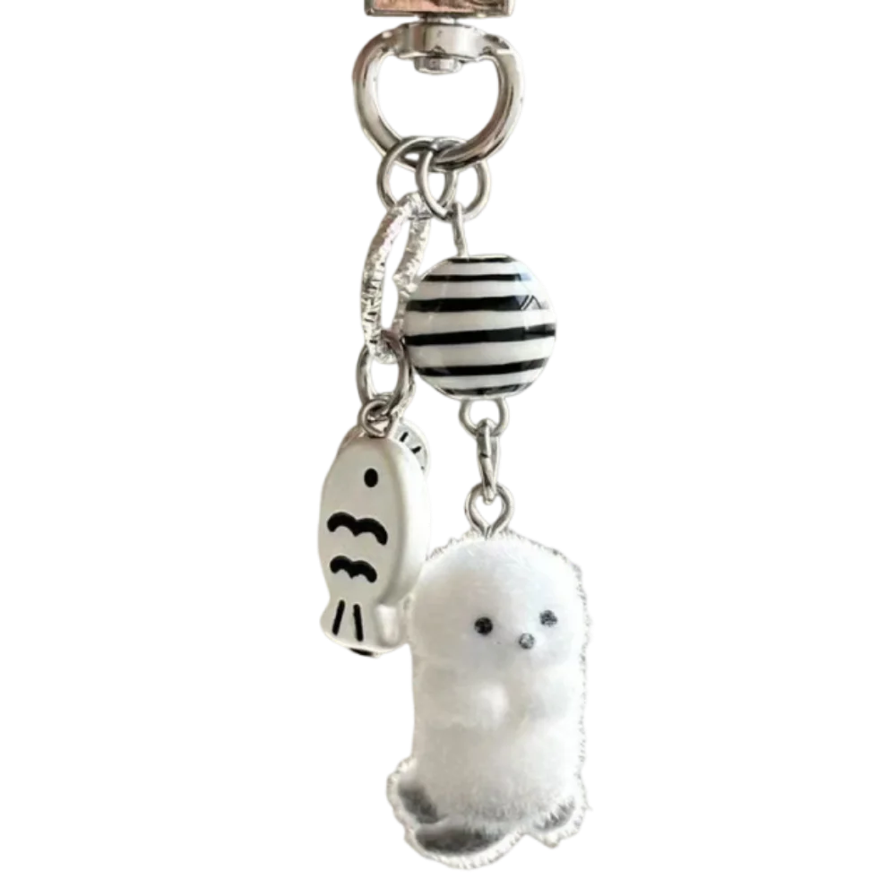 Flocking Cartoon Keychain Cute Seal Penguin Polar Bear Pendant Bag Decoration Keyring Car Key Holder Keychains Gift Fashionable Flocking Cartoon Keychain Cute Seal Penguin Polar Bear Pendant Bag Decoration Keyring Car Key Holder Keychains Gift Fashionable