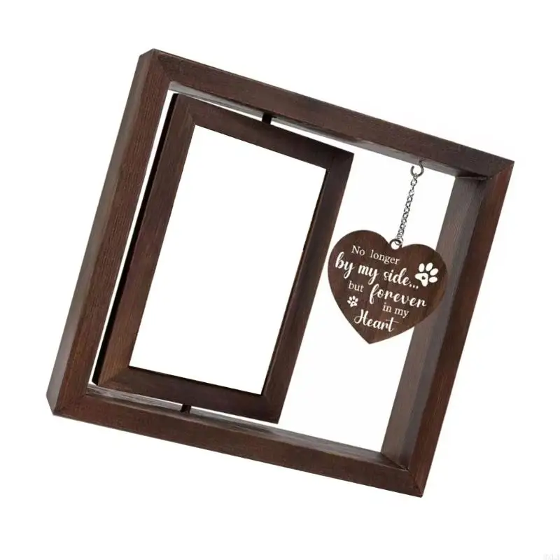 MXLA Pet Memorial Picture Frame for 4x6'' Photo Dog Loss Sympathy Gift with Rotating Photo Frame Home Table Decors