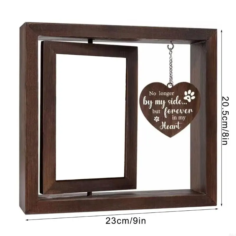 MXLA Pet Memorial Picture Frame for 4x6'' Photo Dog Loss Sympathy Gift with Rotating Photo Frame Home Table Decors