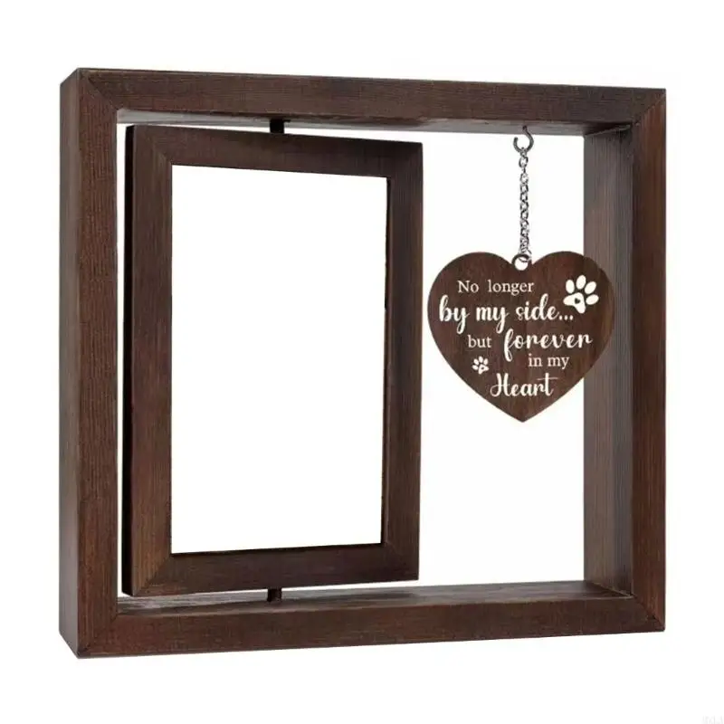 MXLA Pet Memorial Picture Frame for 4x6'' Photo Dog Loss Sympathy Gift with Rotating Photo Frame Home Table Decors