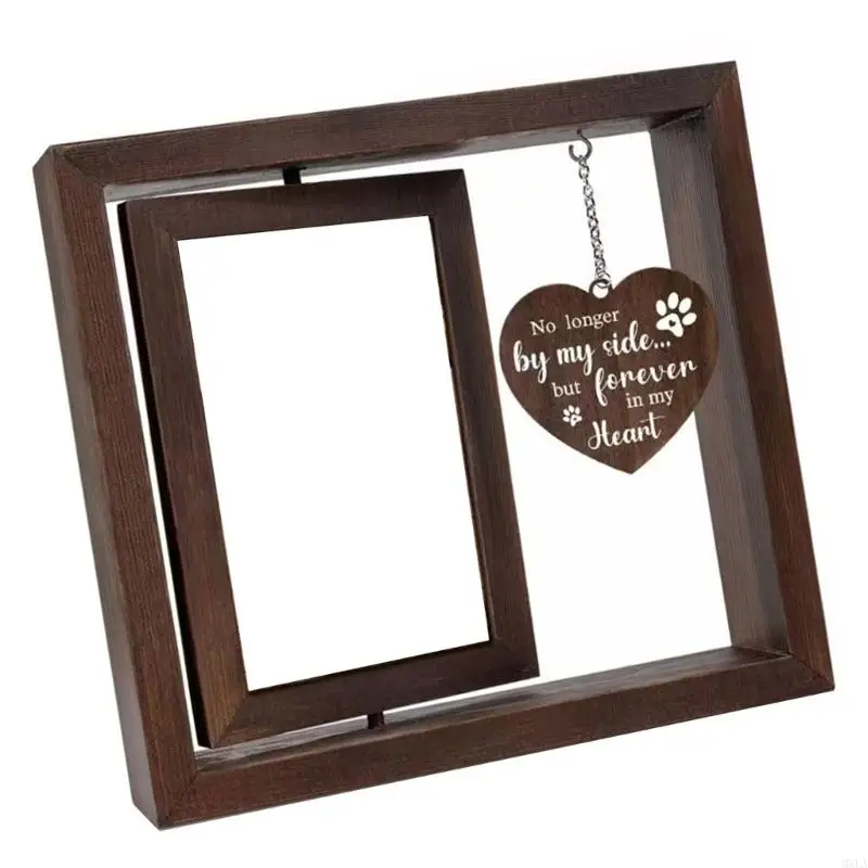 MXLA Pet Memorial Picture Frame for 4x6'' Photo Dog Loss Sympathy Gift with Rotating Photo Frame Home Table Decors
