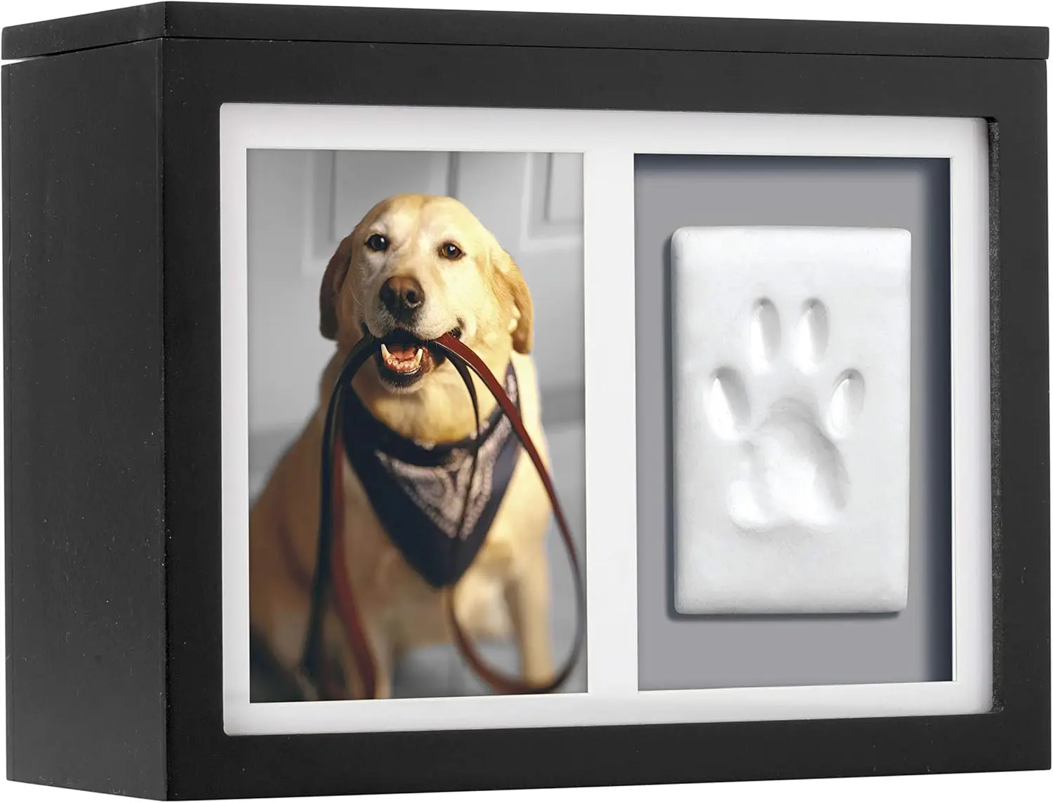 35940-97fuek.jpg Pet Memorial Box & Paw Print Kit - Keepsake Urn for Pets, Stores Ashes, Collar, Toys. Includes Clay, Black. - Image 1