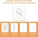 Pet Memorial Box & Paw Print Kit - Keepsake Urn for Pets, Stores Ashes, Collar, Toys. Includes Clay, Black. - Image 5