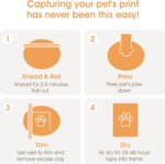 Pet Memorial Box & Paw Print Kit - Keepsake Urn for Pets, Stores Ashes, Collar, Toys. Includes Clay, Black. - Image 6