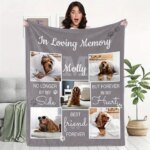 1 Customizable Pet Photo Commemorative Blanket, Dog Blanket, Pet Lost Gift with Photo, Pet Commemorative Sign, Eternal Memories