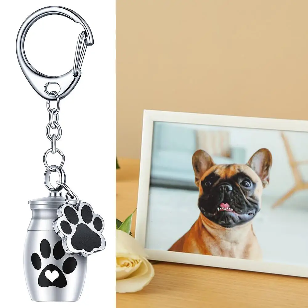 Pet Paw Print Cremation Pendant Ashes Holder Keepsake Cat Dog Memorial Urn Keychains Aluminum Alloy Pet Souvenir Pet Paw Print Cremation Pendant Ashes Holder Keepsake Cat Dog Memorial Urn Keychains Aluminum Alloy Pet Souvenir