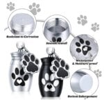 Pet Paw Print Cremation Pendant Ashes Holder Keepsake Cat Dog Memorial Urn Keychains Aluminum Alloy Pet Souvenir - Image 2